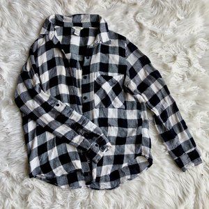 Forever 21 Plaid Black and White Small Long Sleeve